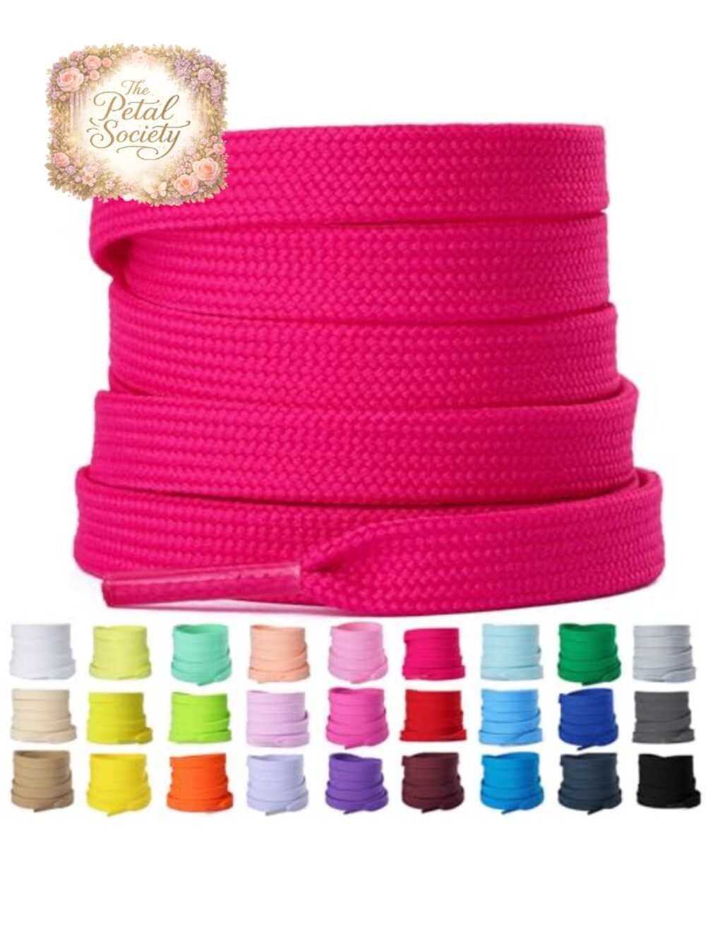 Flat Shoe Laces 2 Pairs 5/16 inch Polyester Athletic Sneaker Replacement